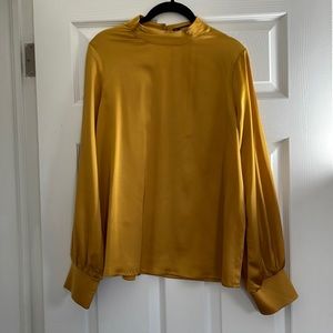 Bronze long sleeve mock neck top